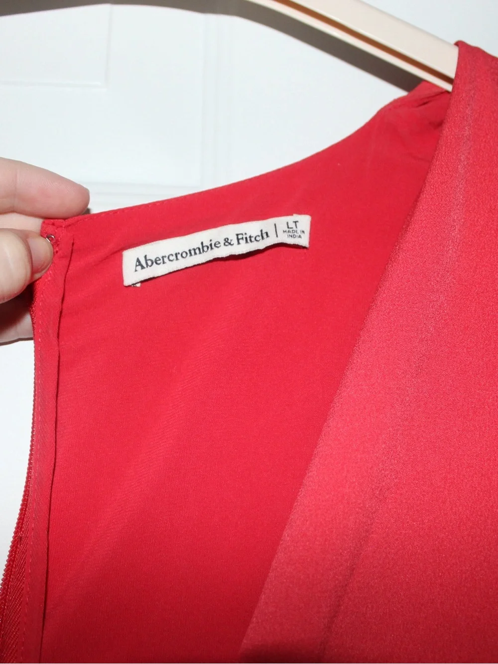 Abercrombie & Fitch Red Twist-Front Midi Dress